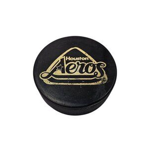 Vintage Houston Aeros Hockey Puck 1970s WHA World Hockey Association